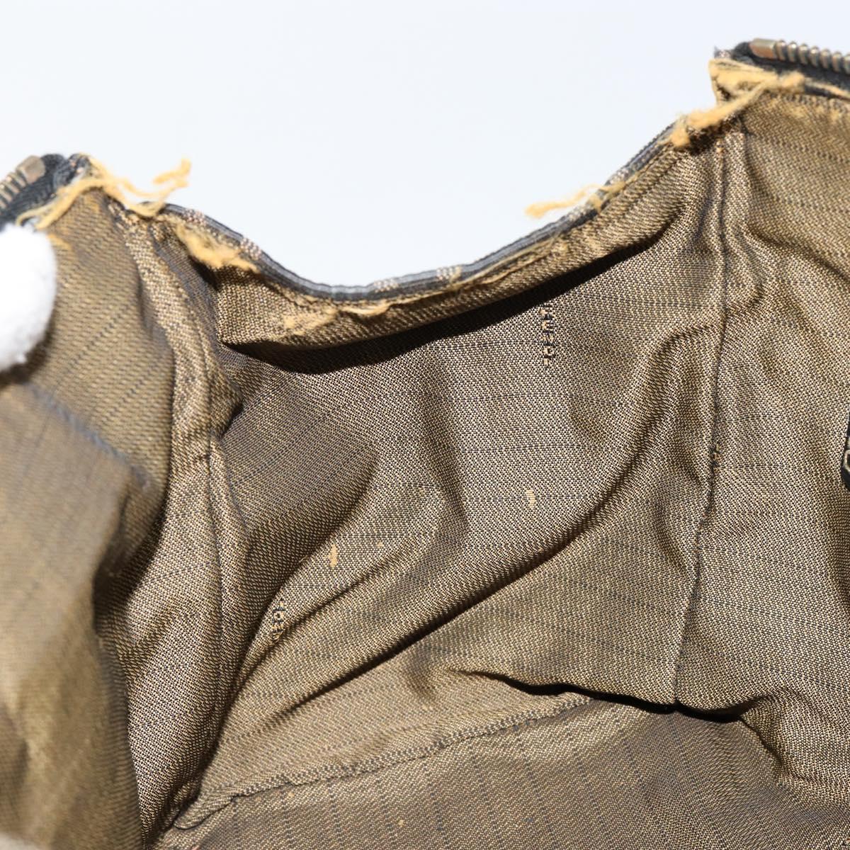 FENDI Zucca Canvas Hand Bag Black Brown Auth 148854