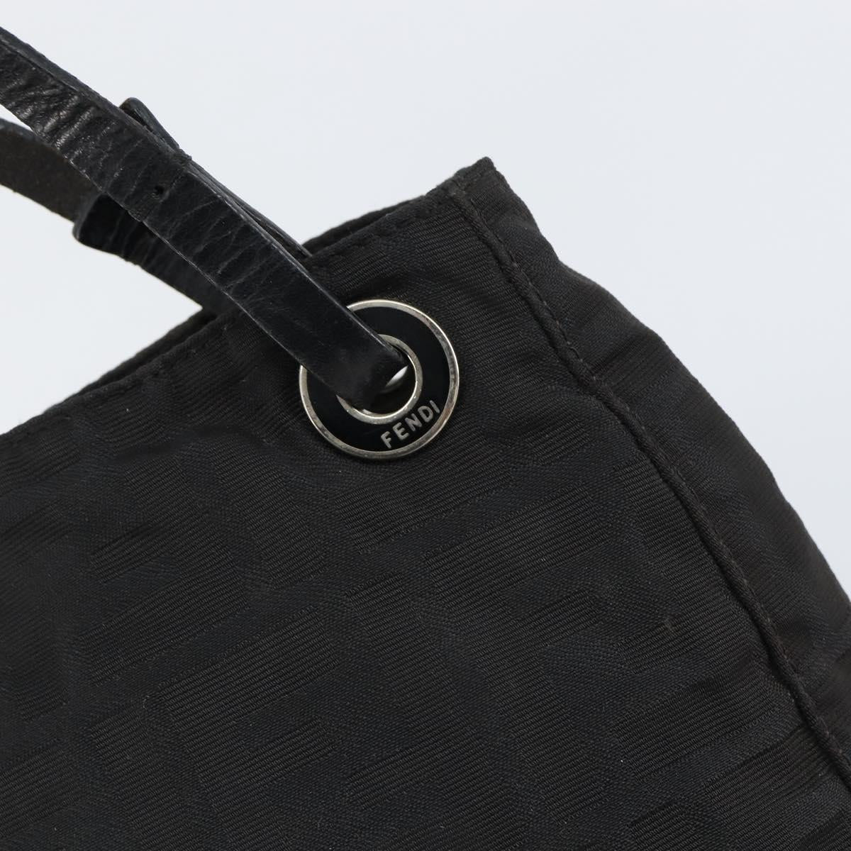 FENDI Zucca Canvas Shoulder Bag Black Auth 148857