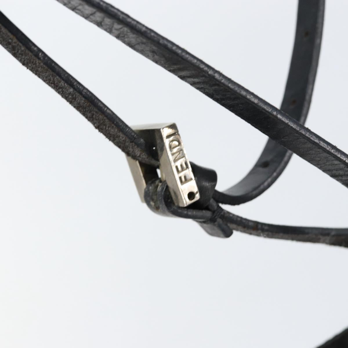 FENDI Zucca Canvas Shoulder Bag Black Auth 148857