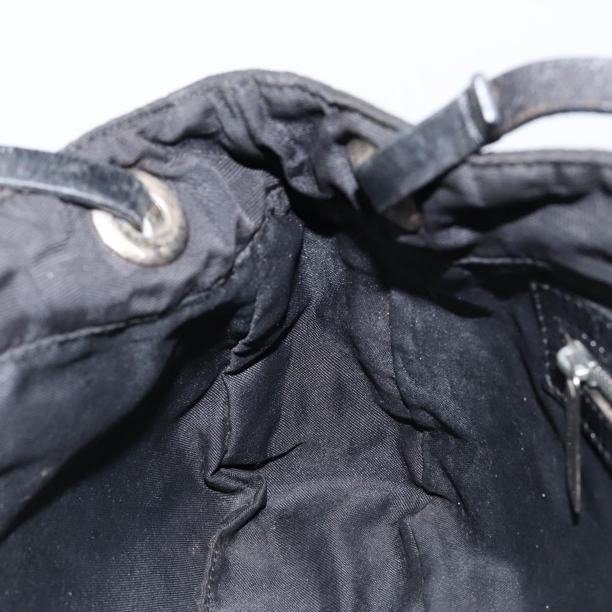 FENDI Zucca Canvas Shoulder Bag Black Auth 148857