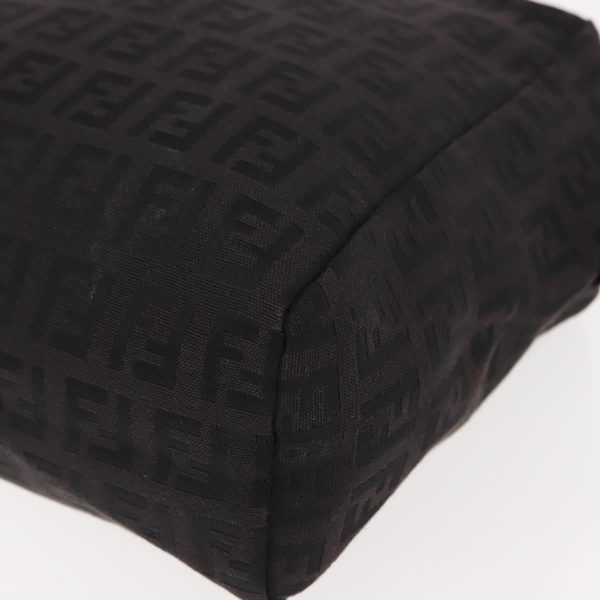 FENDI Zucchino Canvas Hand Bag Black Auth 148858