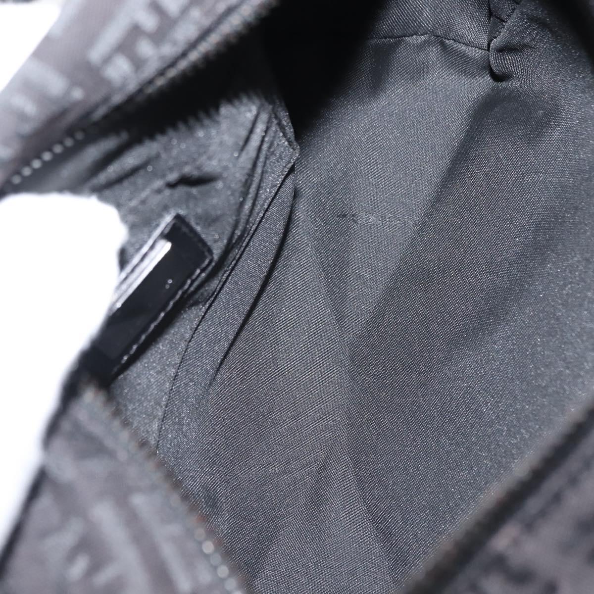 FENDI Zucchino Canvas Hand Bag Black Auth 148858