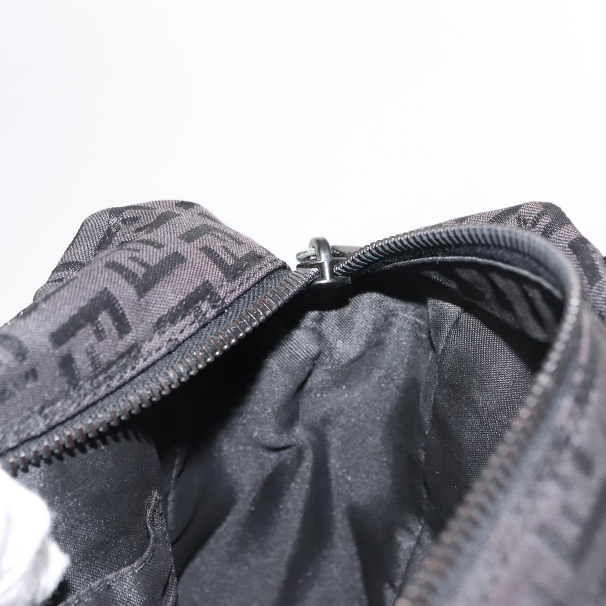 FENDI Zucchino Canvas Hand Bag Black Auth 148858
