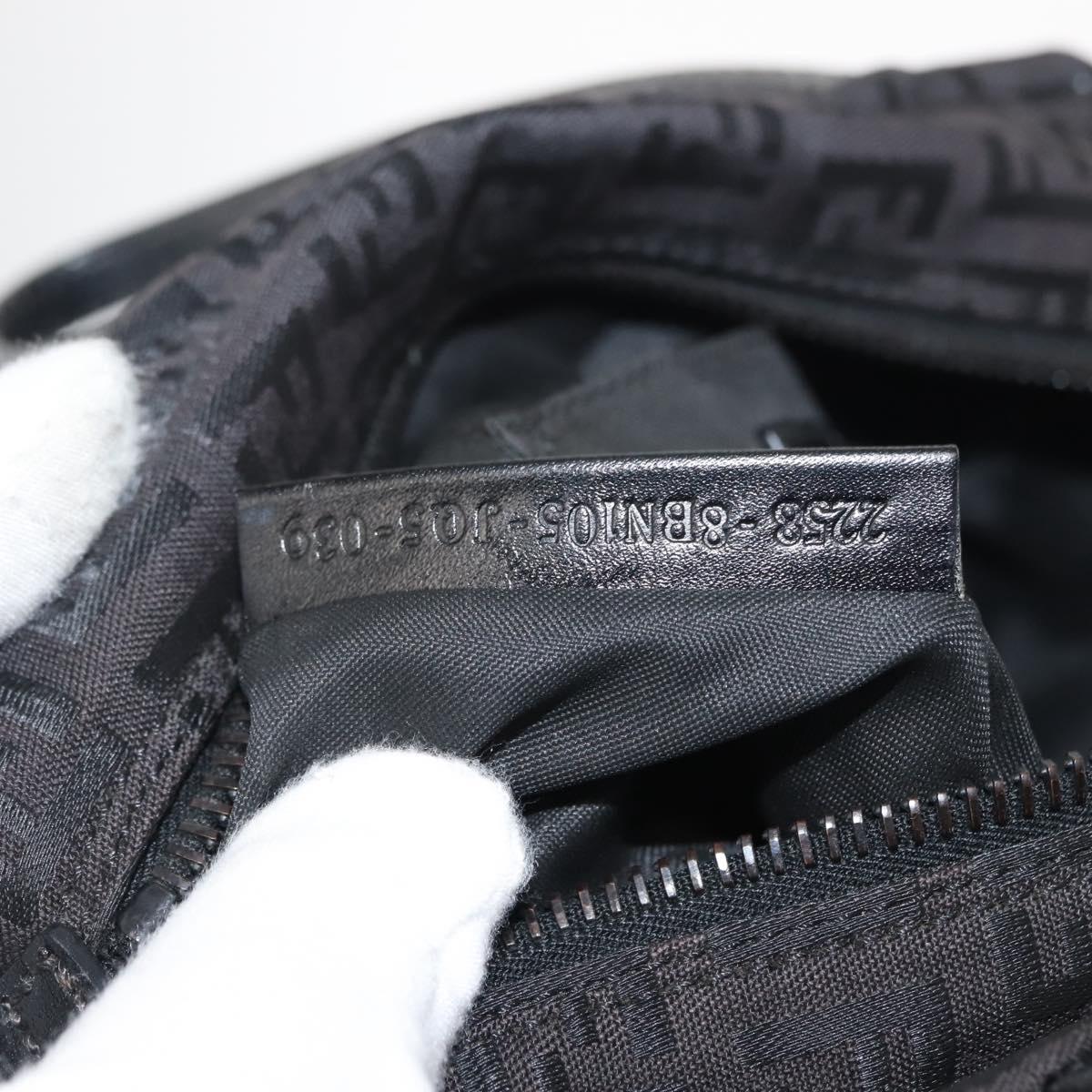 FENDI Zucchino Canvas Hand Bag Black Auth 148858