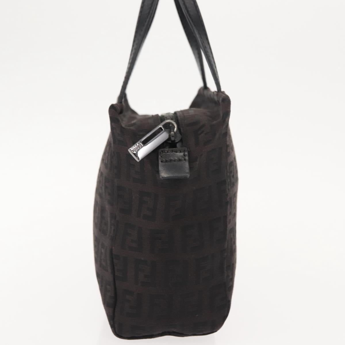 FENDI Zucchino Canvas Hand Bag Black Auth 148858