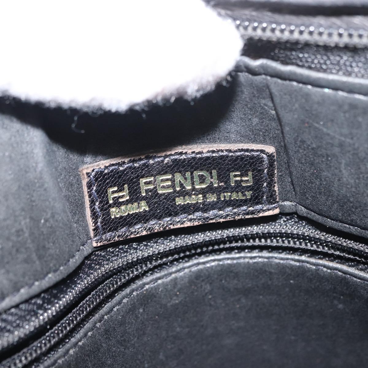 FENDI Shoulder Bag Leather Black Auth 148859