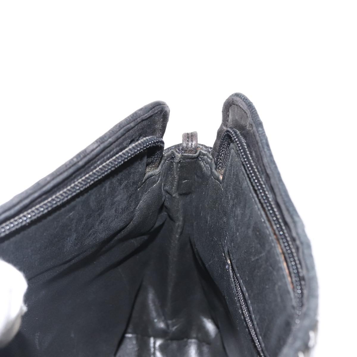 FENDI Shoulder Bag Leather Black Auth 148859