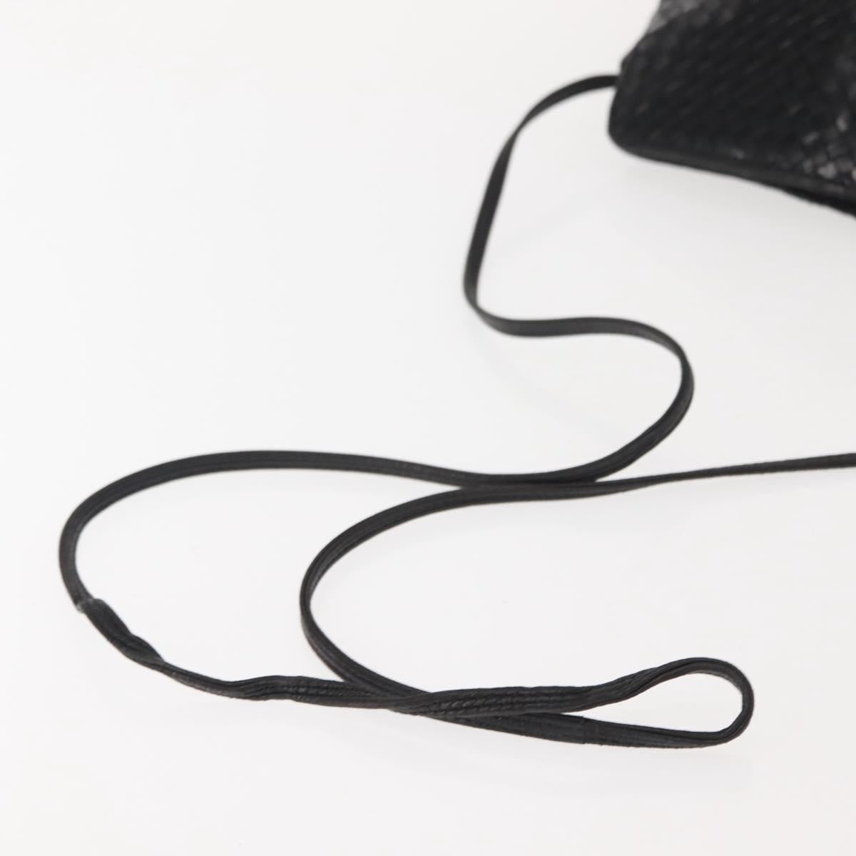 FENDI Shoulder Bag Leather Black Auth 148859