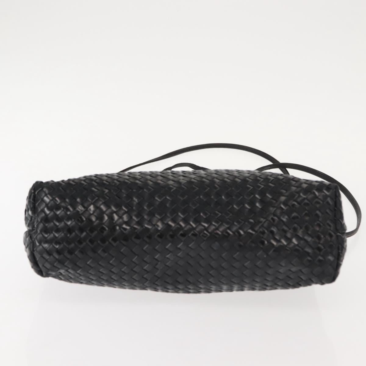 FENDI Shoulder Bag Leather Black Auth 148859