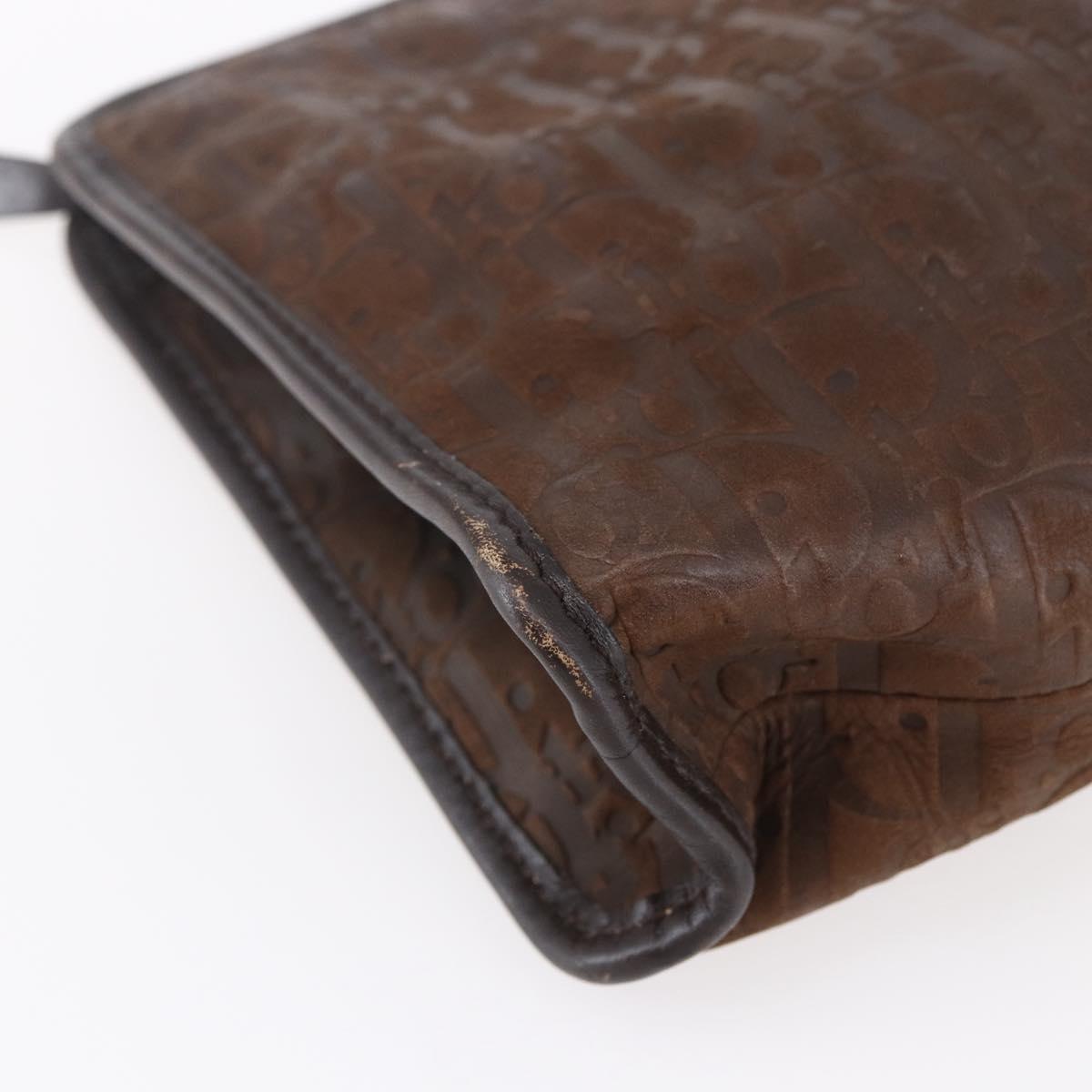 Christian Dior Trotter Canvas Clutch Bag Brown Auth 148875