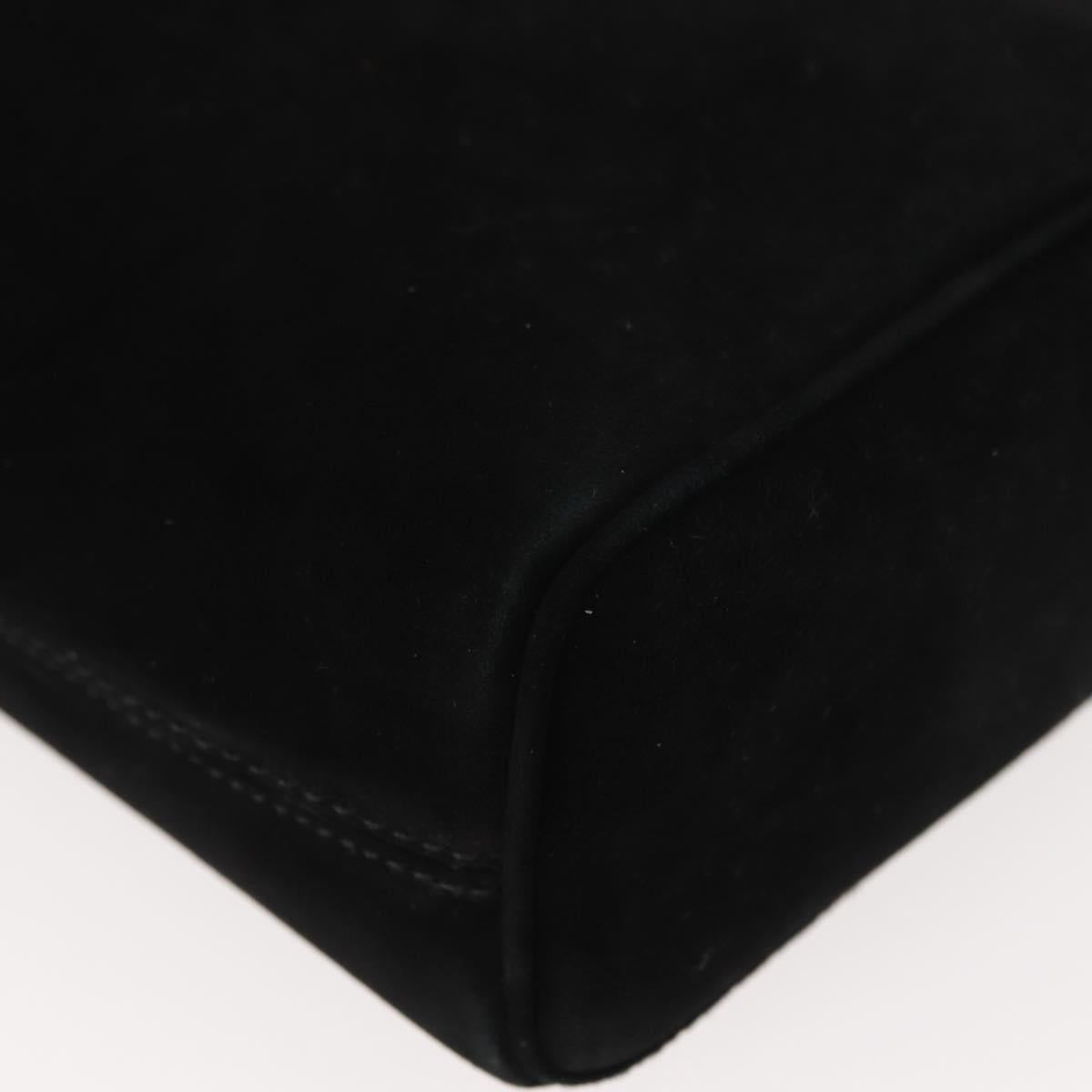 Salvatore Ferragamo Gancini Shoulder Bag Suede Black Gold Auth 148886