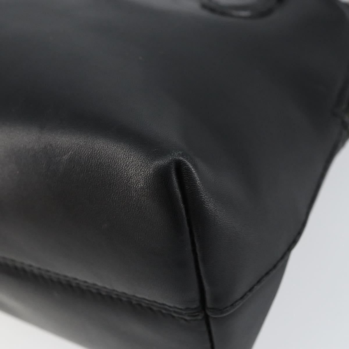 Salvatore Ferragamo Gancini Hand Bag Leather 2way Silver Black Auth 148888