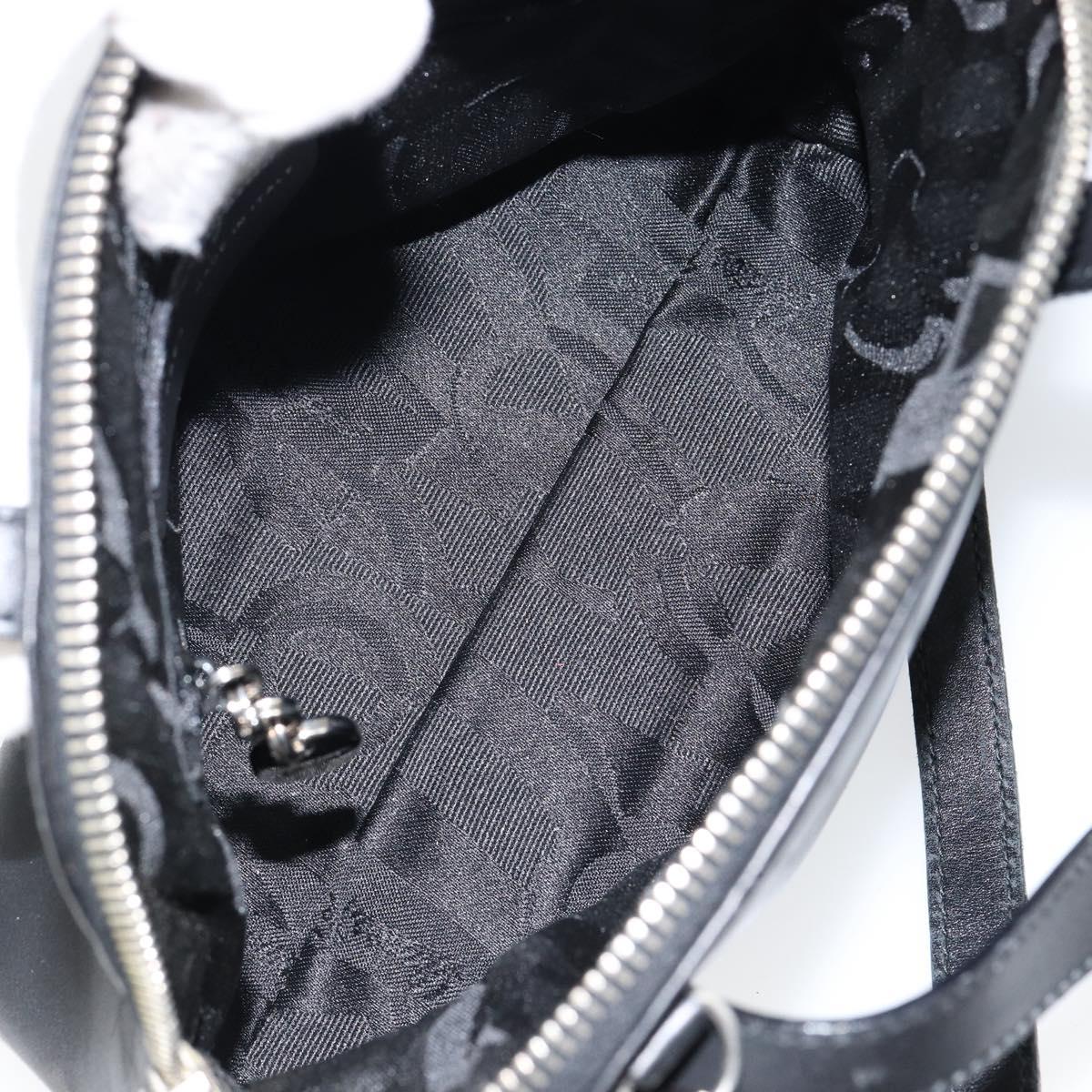 Salvatore Ferragamo Gancini Hand Bag Leather 2way Silver Black Auth 148888