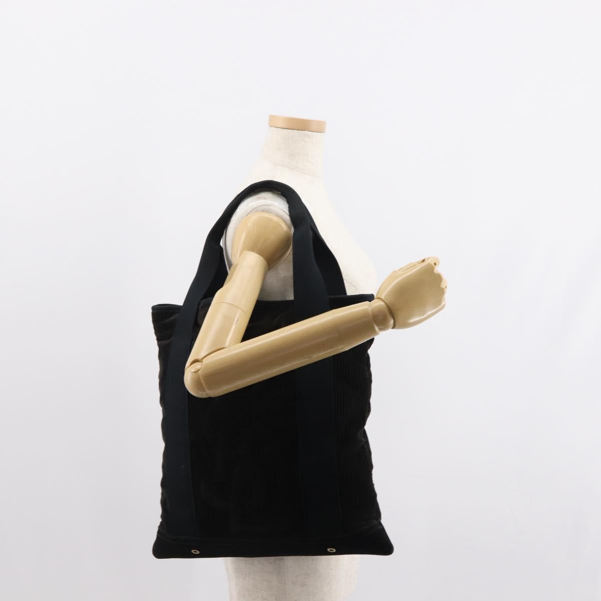 SAINT LAURENT Tote Bag Corduroy Navy Gold 148884 Auth 148894