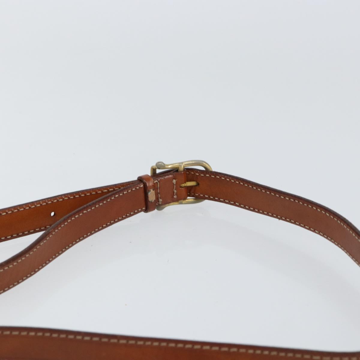 CELINE Macadam Canvas Shoulder Bag PVC Leather Brown Gold Auth 148899