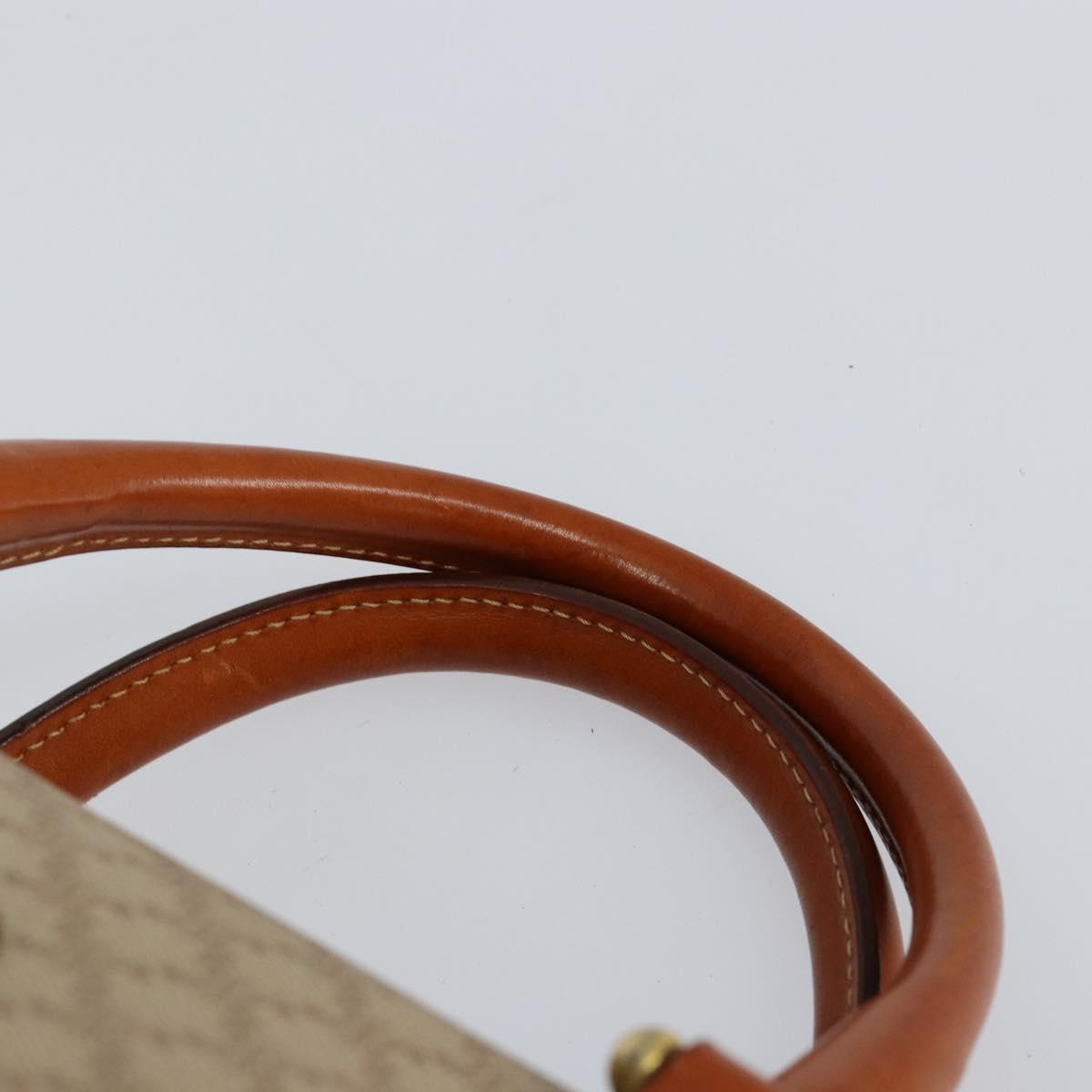 CELINE Macadam Canvas Hand Bag PVC Leather Beige Gold Auth 148900