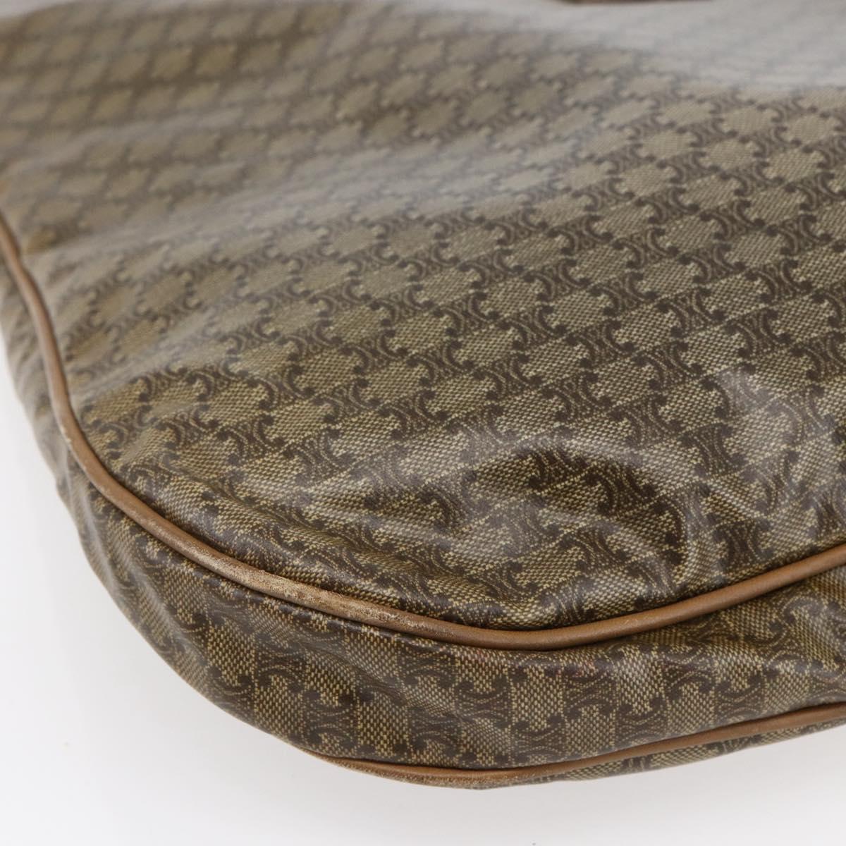 CELINE Macadam Canvas Hand Bag PVC Leather Brown Auth 148903