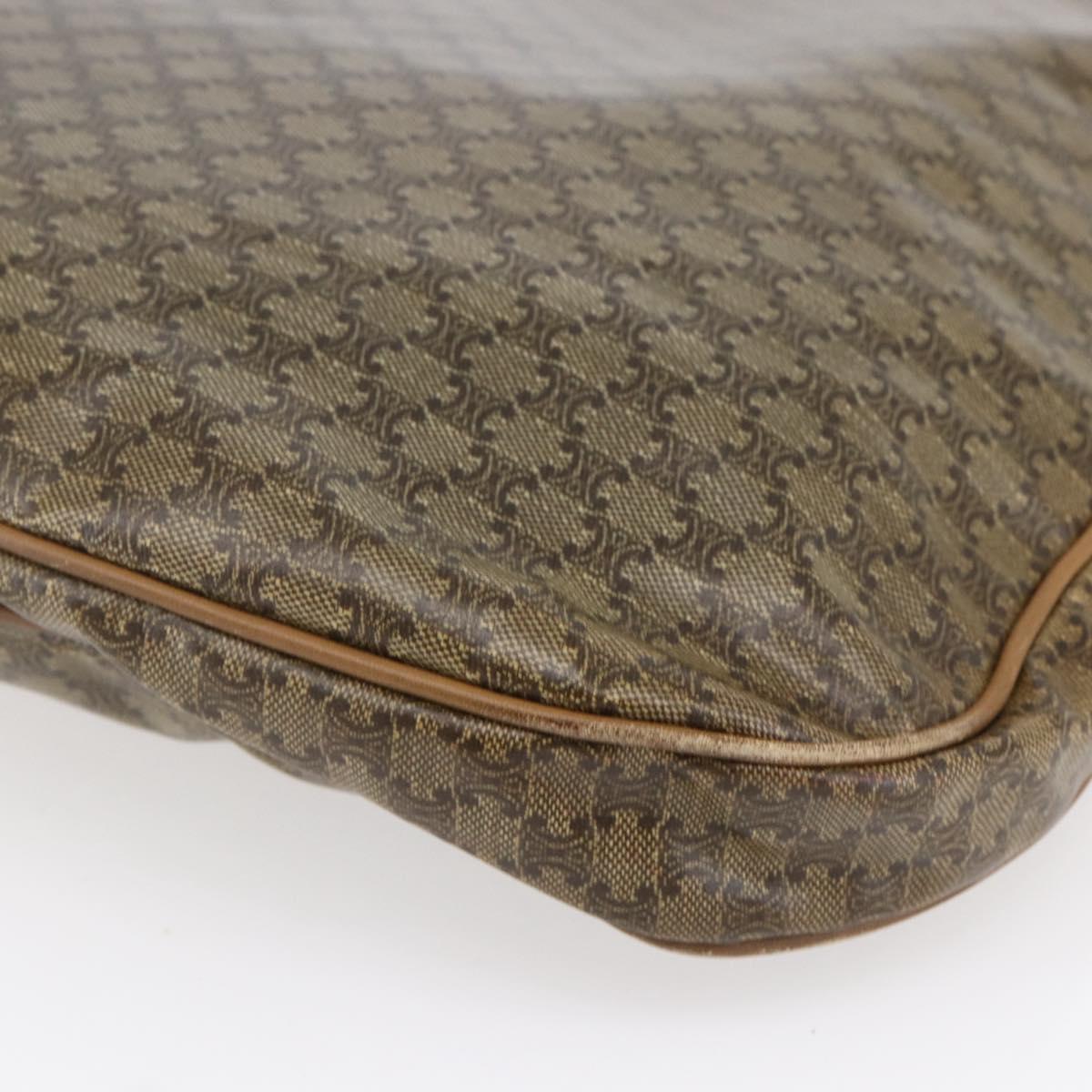 CELINE Macadam Canvas Hand Bag PVC Leather Brown Auth 148903