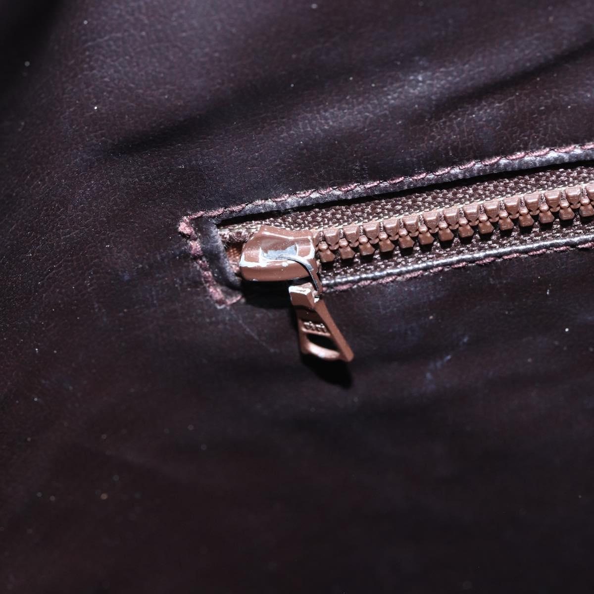 CELINE Macadam Canvas Hand Bag PVC Leather Brown Auth 148903