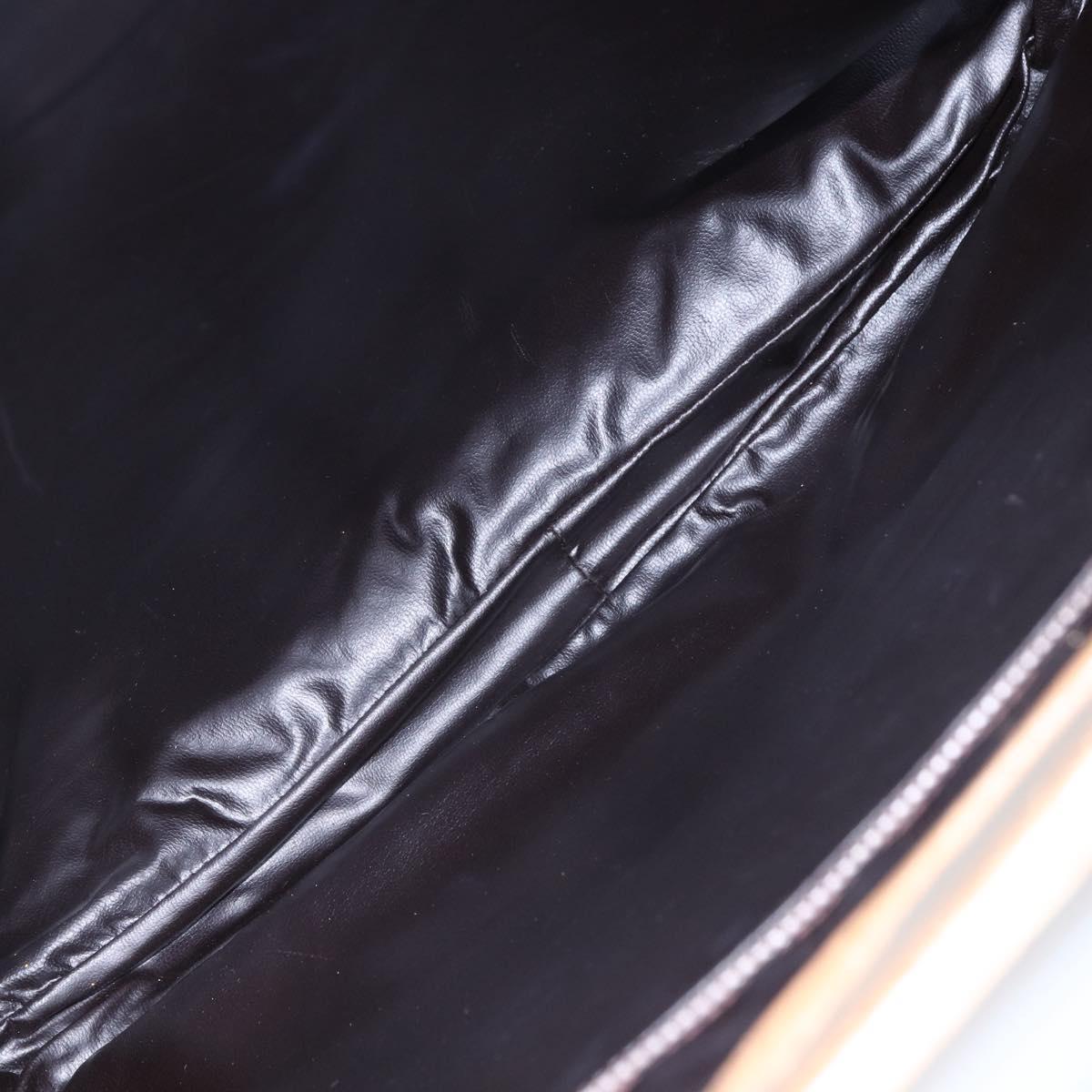 CELINE Macadam Canvas Hand Bag PVC Leather Brown Auth 148903