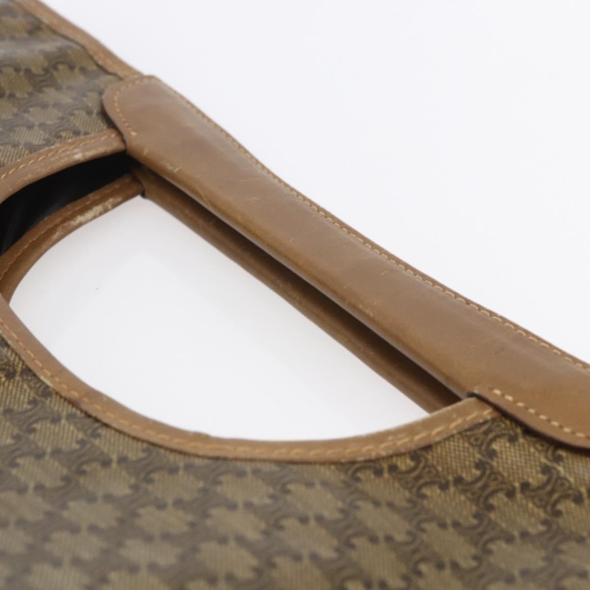 CELINE Macadam Canvas Hand Bag PVC Leather Brown Auth 148903