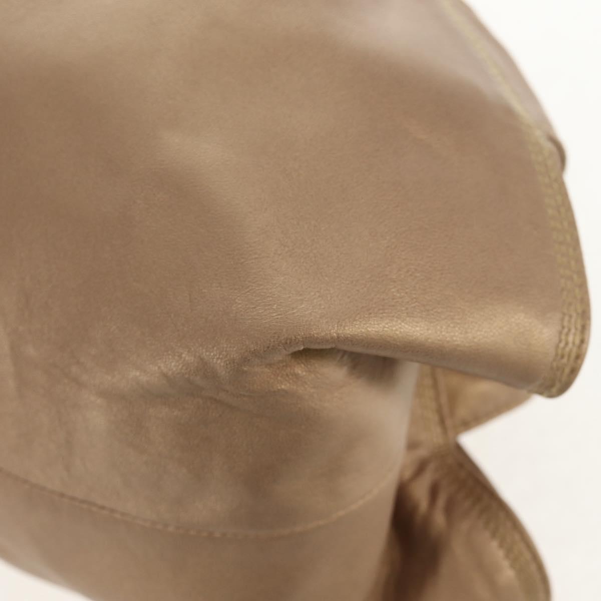 LOEWE Anagram Nappa Aire Hand Bag Leather Champagne Gold Auth 148908V