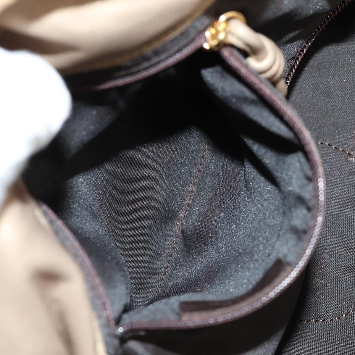 LOEWE Anagram Nappa Aire Hand Bag Leather Champagne Gold Auth 148908V