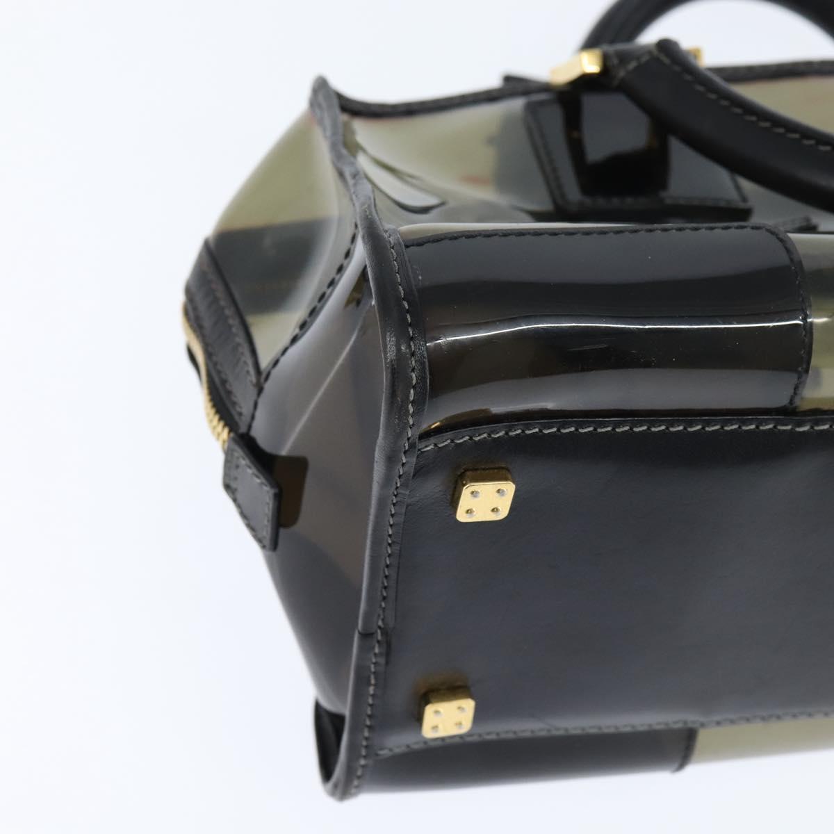 LOEWE Anagram Americana 28 Hand Bag Vinyl Black Auth 148911