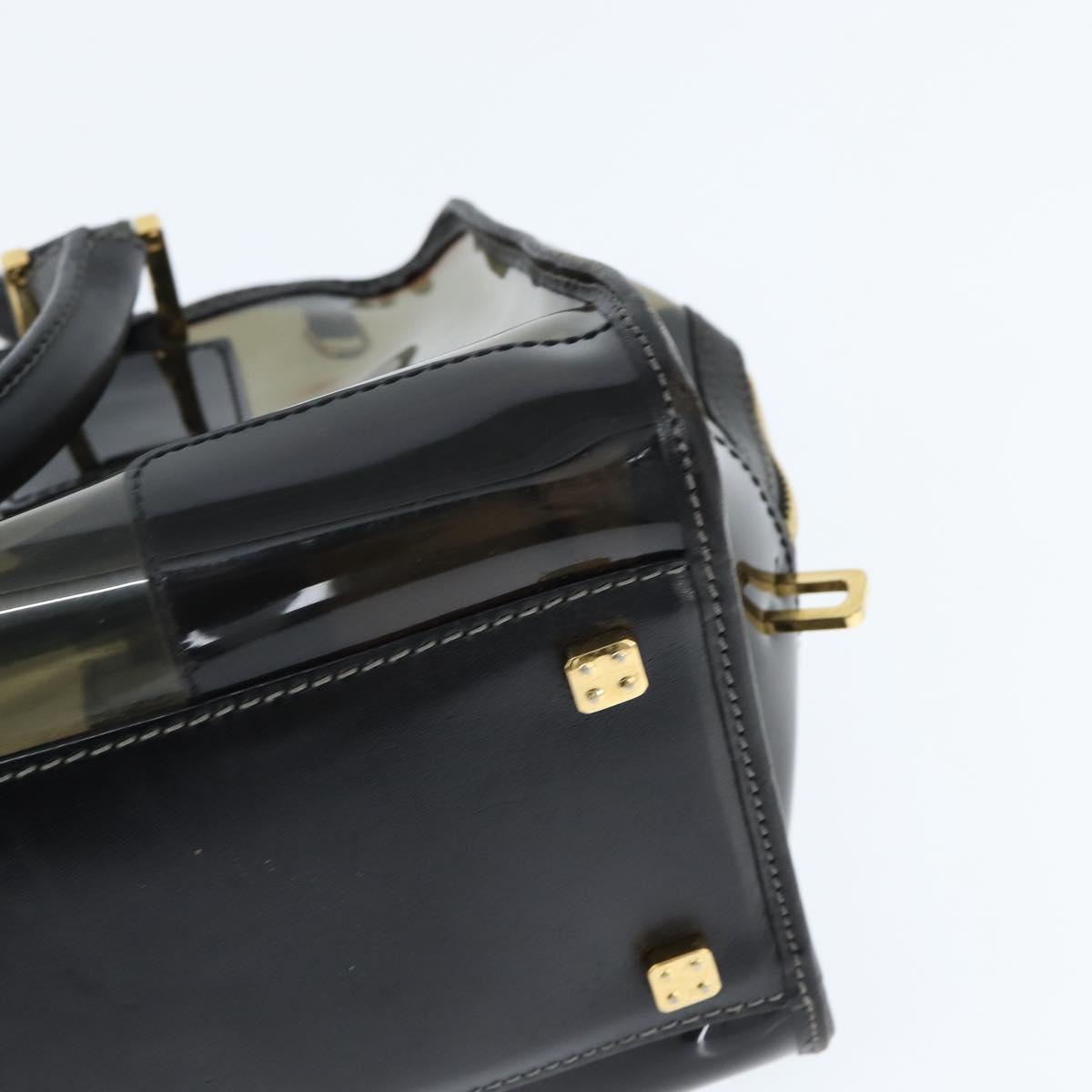 LOEWE Anagram Americana 28 Hand Bag Vinyl Black Auth 148911