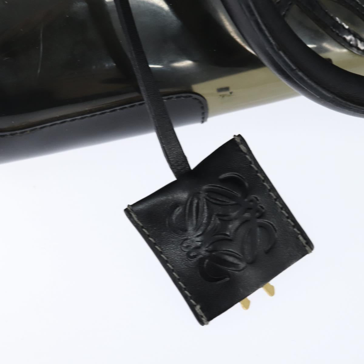 LOEWE Anagram Americana 28 Hand Bag Vinyl Black Auth 148911