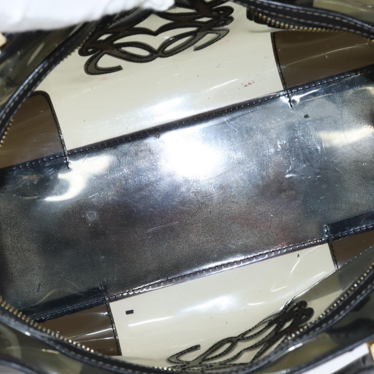 LOEWE Anagram Americana 28 Hand Bag Vinyl Black Auth 148911