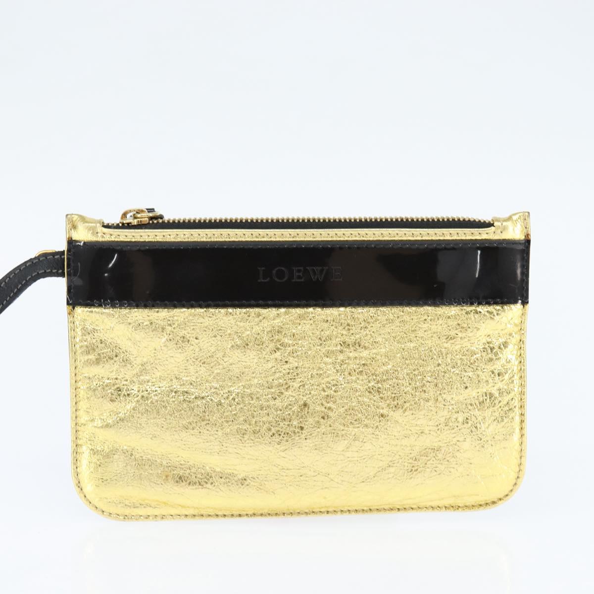 LOEWE Anagram Americana 28 Hand Bag Vinyl Black Auth 148911