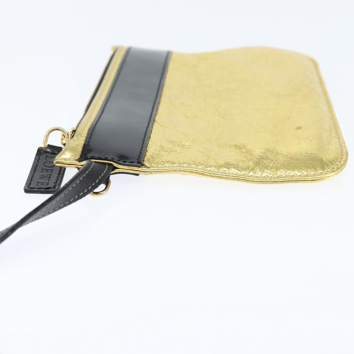 LOEWE Anagram Americana 28 Hand Bag Vinyl Black Auth 148911