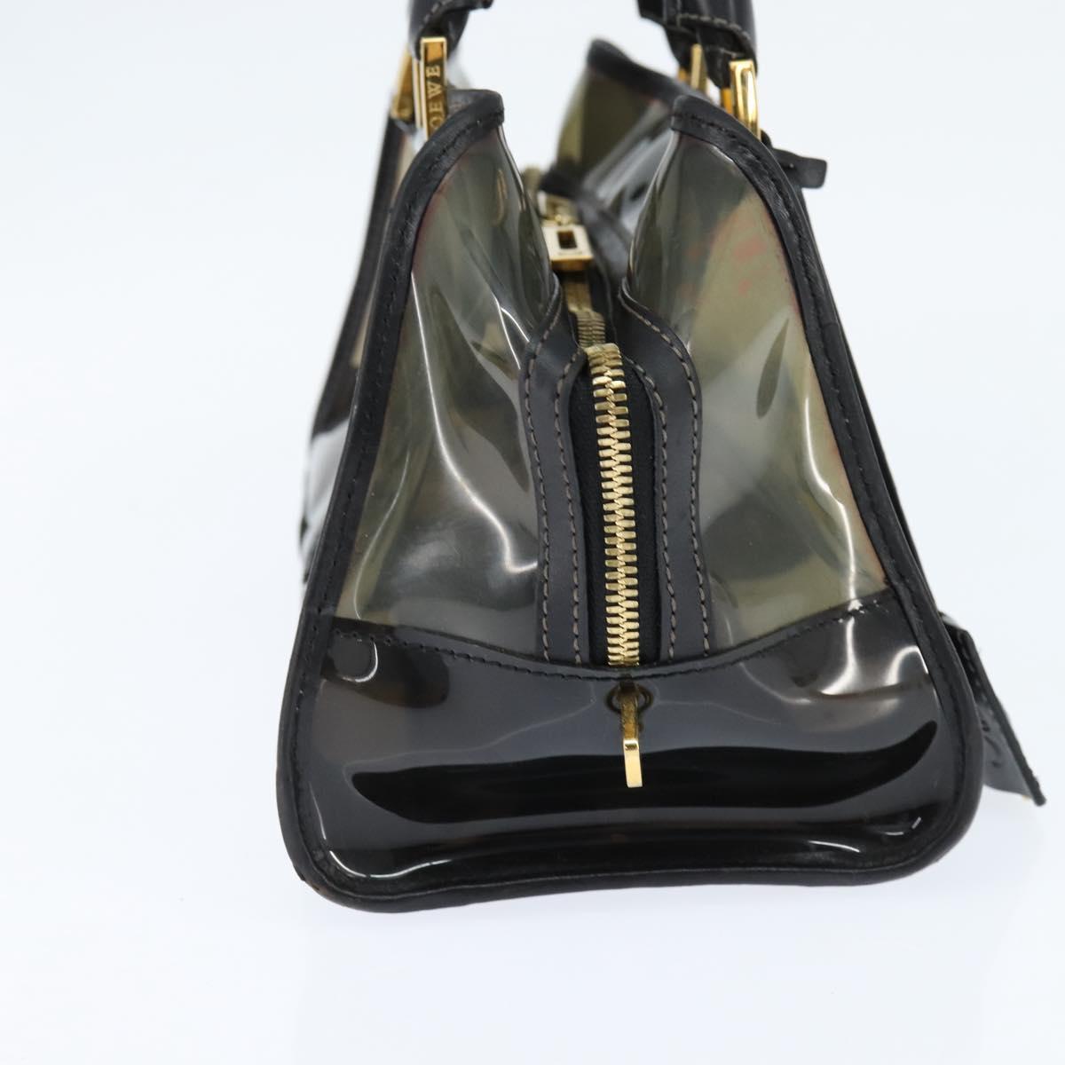 LOEWE Anagram Americana 28 Hand Bag Vinyl Black Auth 148911