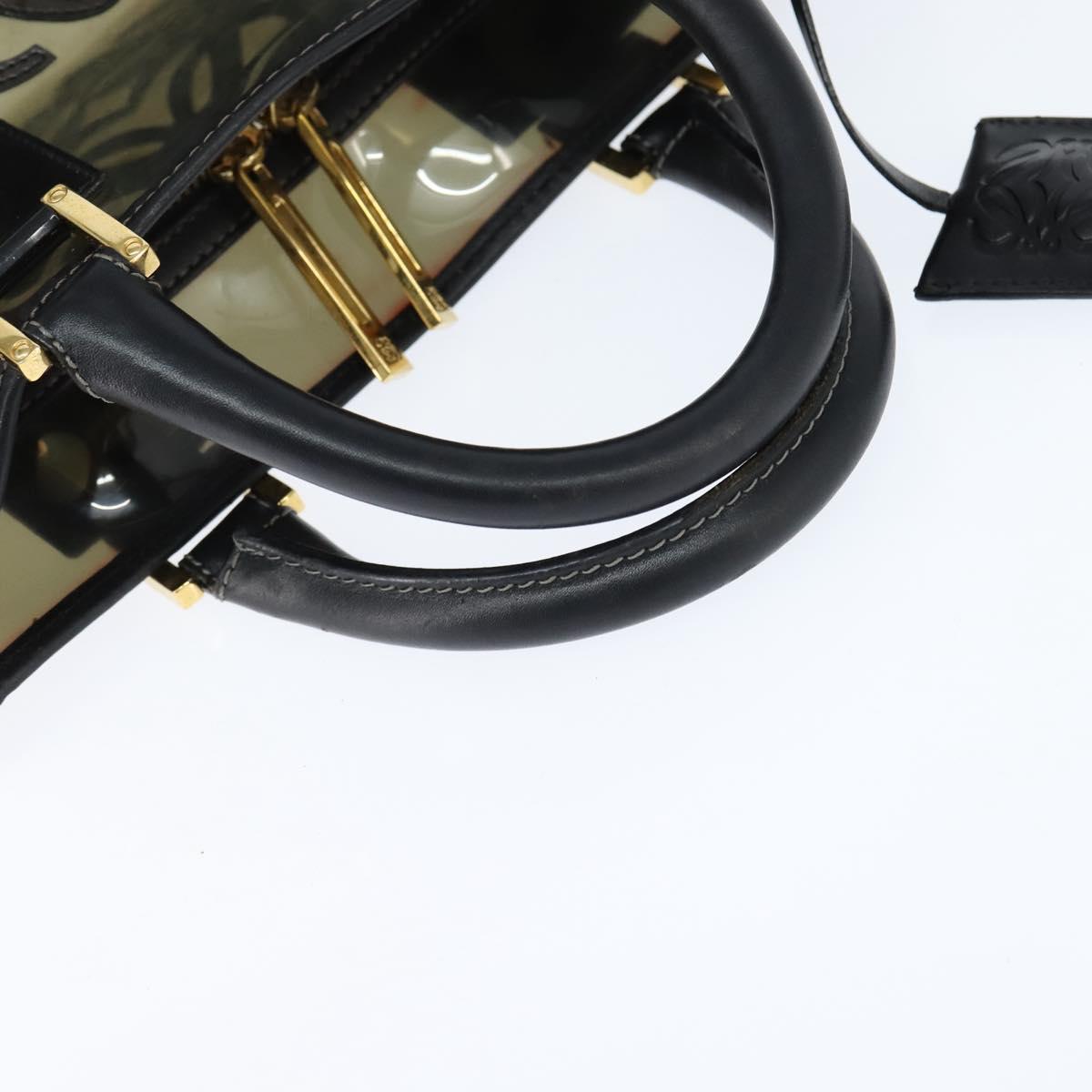 LOEWE Anagram Americana 28 Hand Bag Vinyl Black Auth 148911