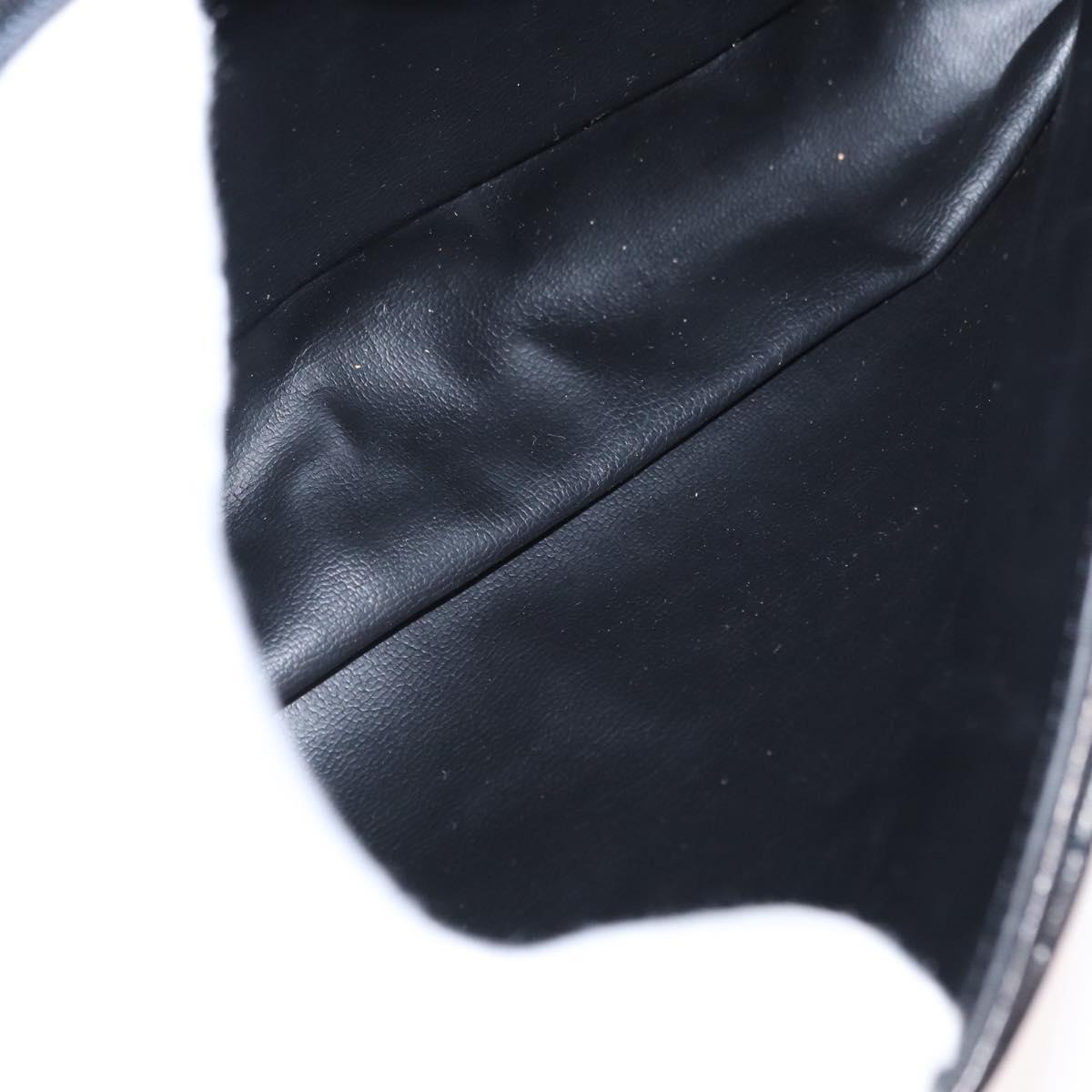 BALLY Chain Shoulder Bag Leather Black Gold Auth 148916