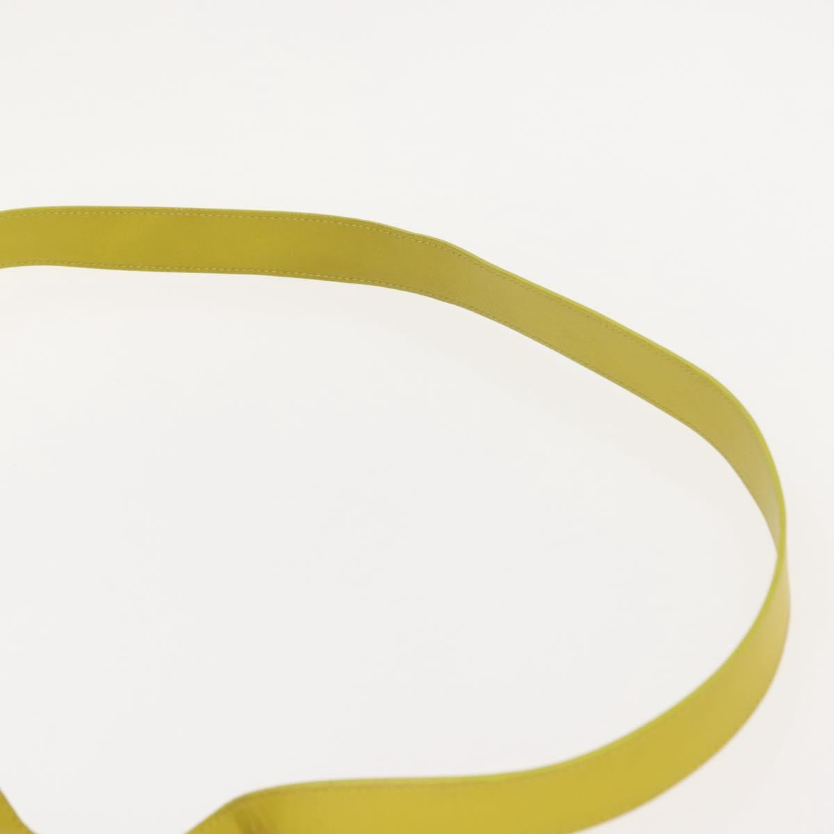 CELINE Big bag Bucket Shoulder Bag Leather Yellow Silver Auth 148918