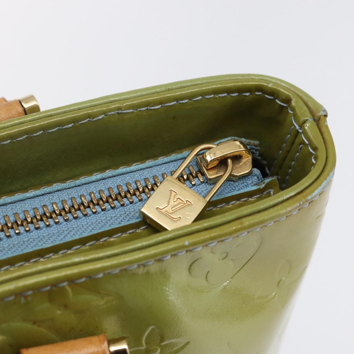 LOUIS VUITTON Monogram Vernis Houston Hand Bag Baby Blue M91005 LV Auth 148922