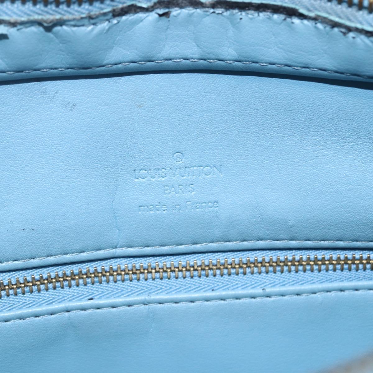 LOUIS VUITTON Monogram Vernis Houston Hand Bag Baby Blue M91005 LV Auth 148922