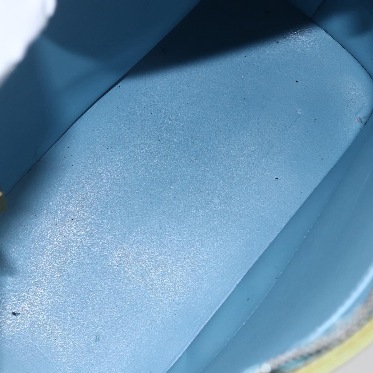 LOUIS VUITTON Monogram Vernis Houston Hand Bag Baby Blue M91005 LV Auth 148922