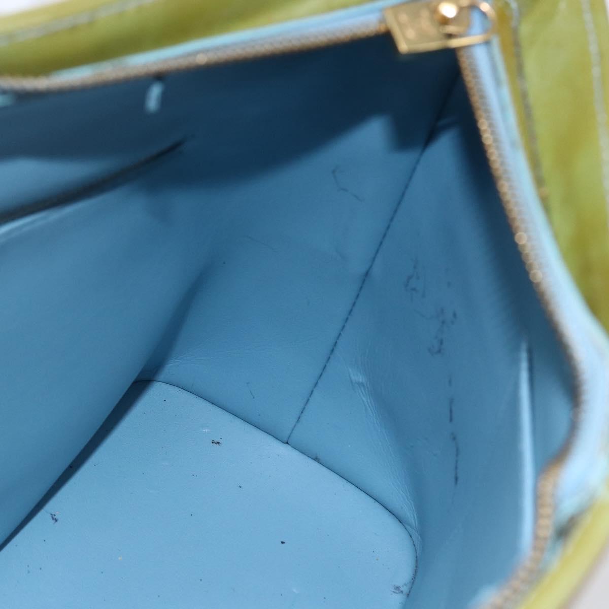LOUIS VUITTON Monogram Vernis Houston Hand Bag Baby Blue M91005 LV Auth 148922