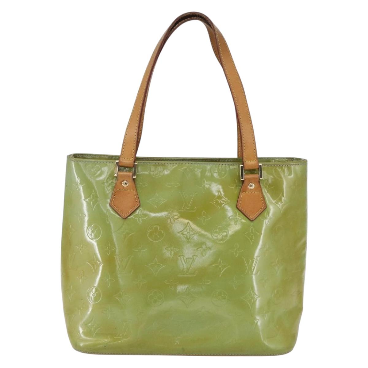 LOUIS VUITTON Monogram Vernis Houston Hand Bag Baby Blue M91005 LV Auth 148922