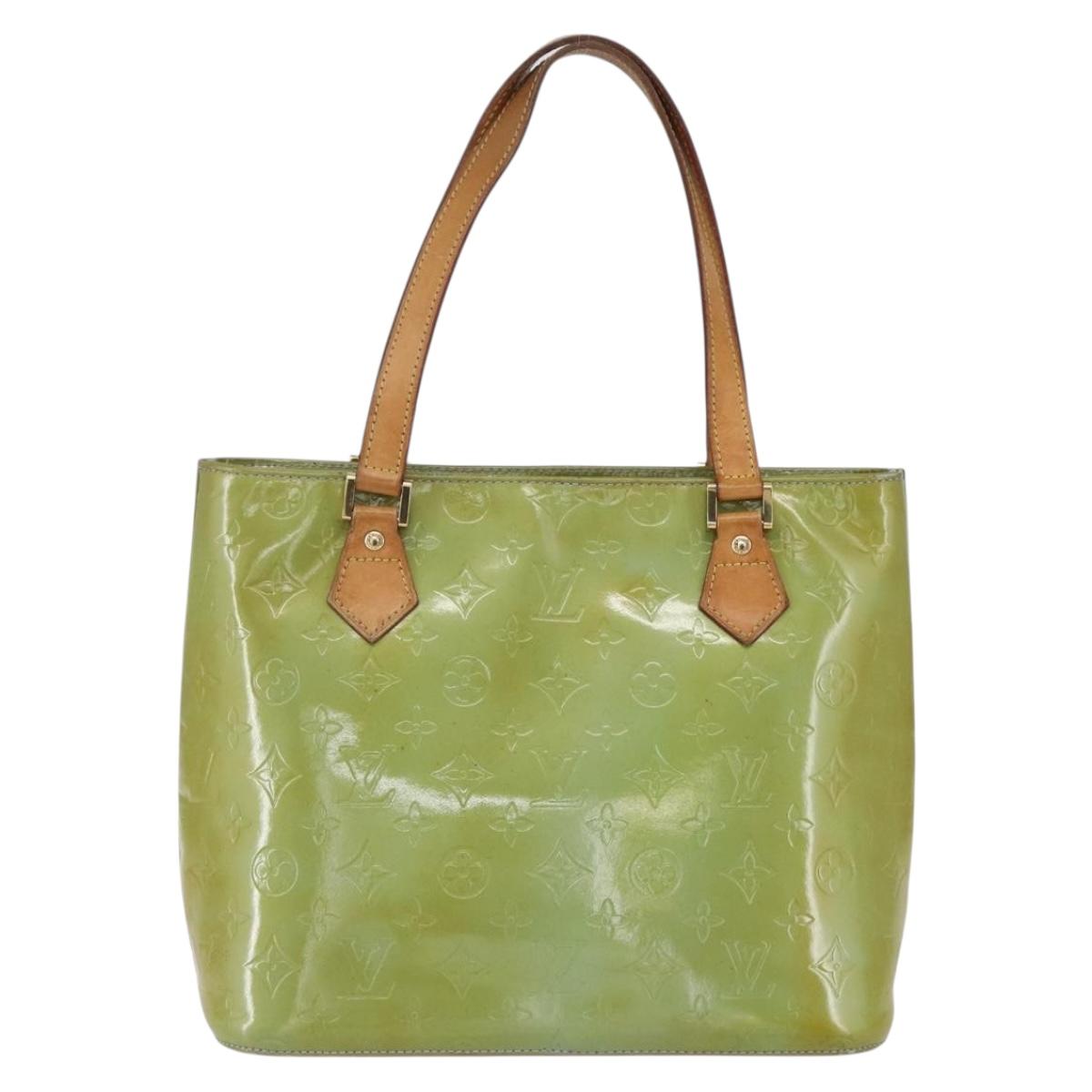 LOUIS VUITTON Monogram Vernis Houston Hand Bag Baby Blue M91005 LV Auth 148922