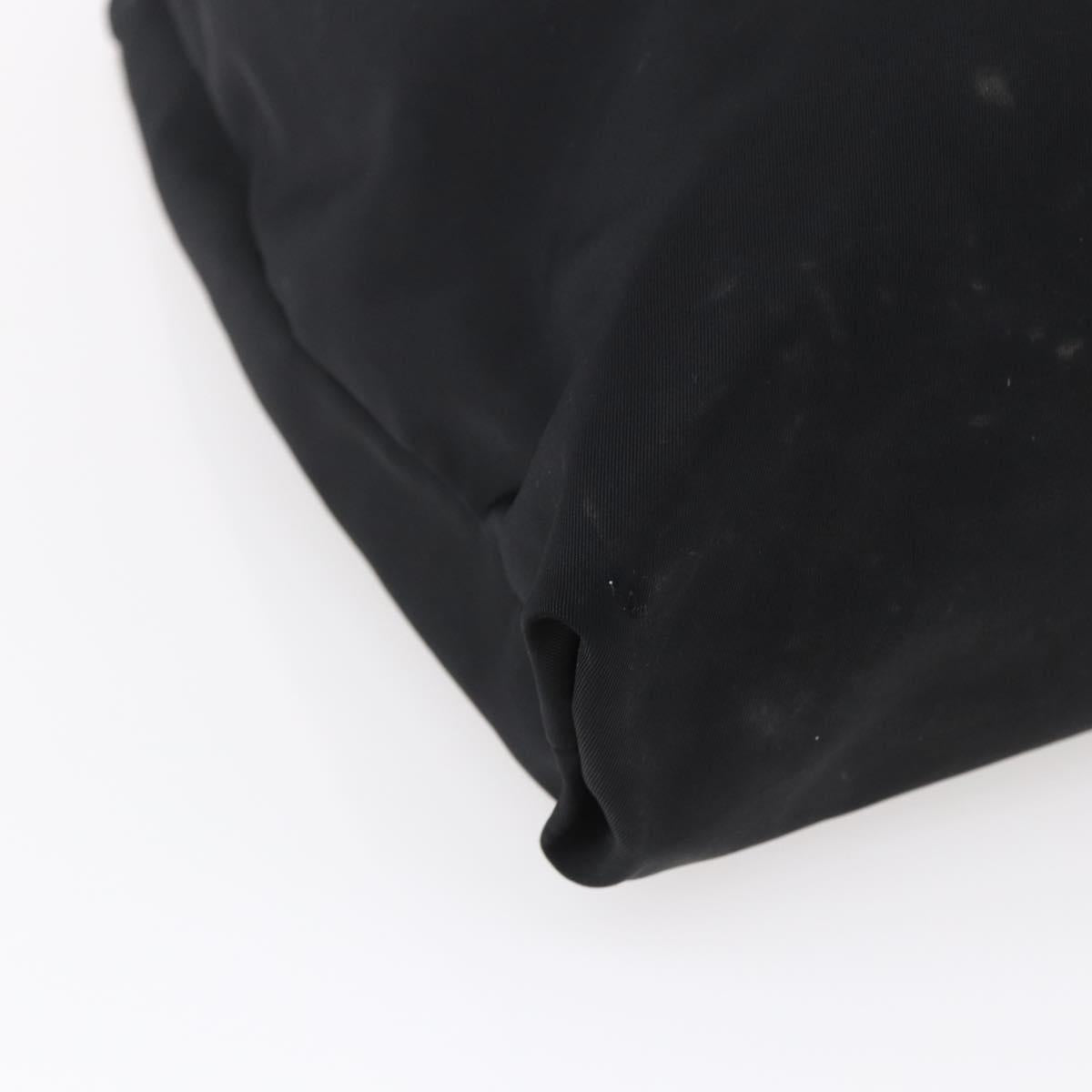 PRADA Hand Bag Nylon Black Silver Auth 148930