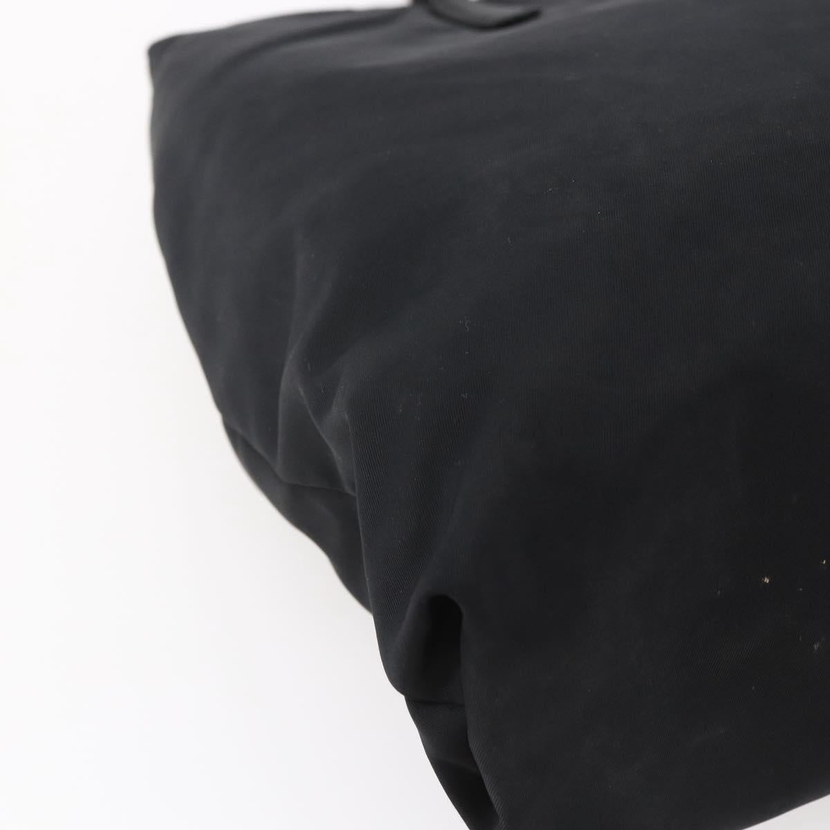 PRADA Hand Bag Nylon Black Silver Auth 148930