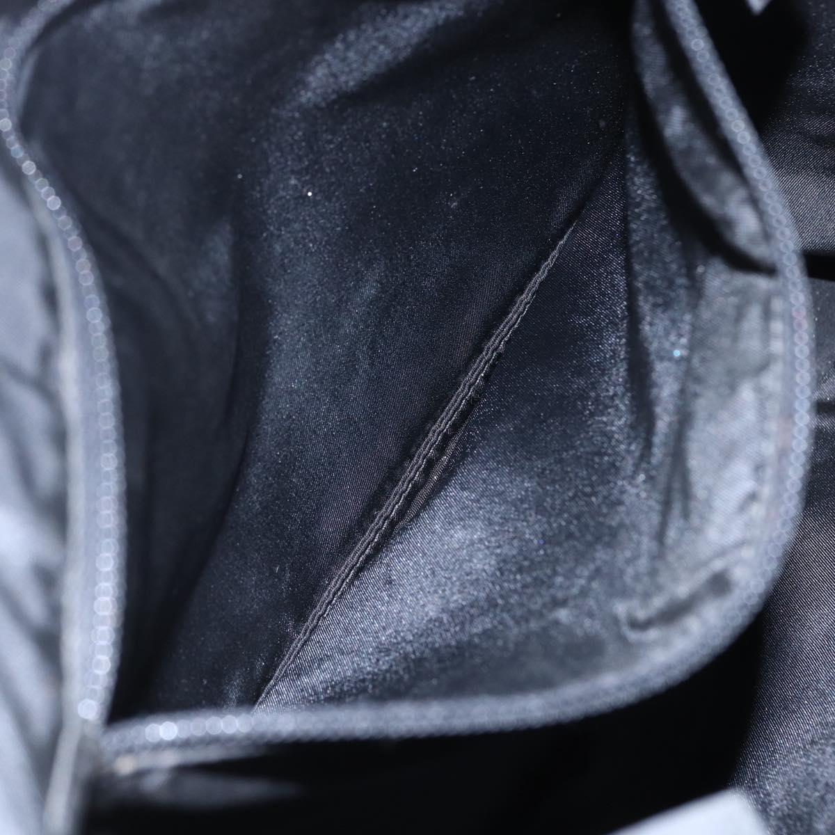 PRADA Hand Bag Nylon Black Silver Auth 148930