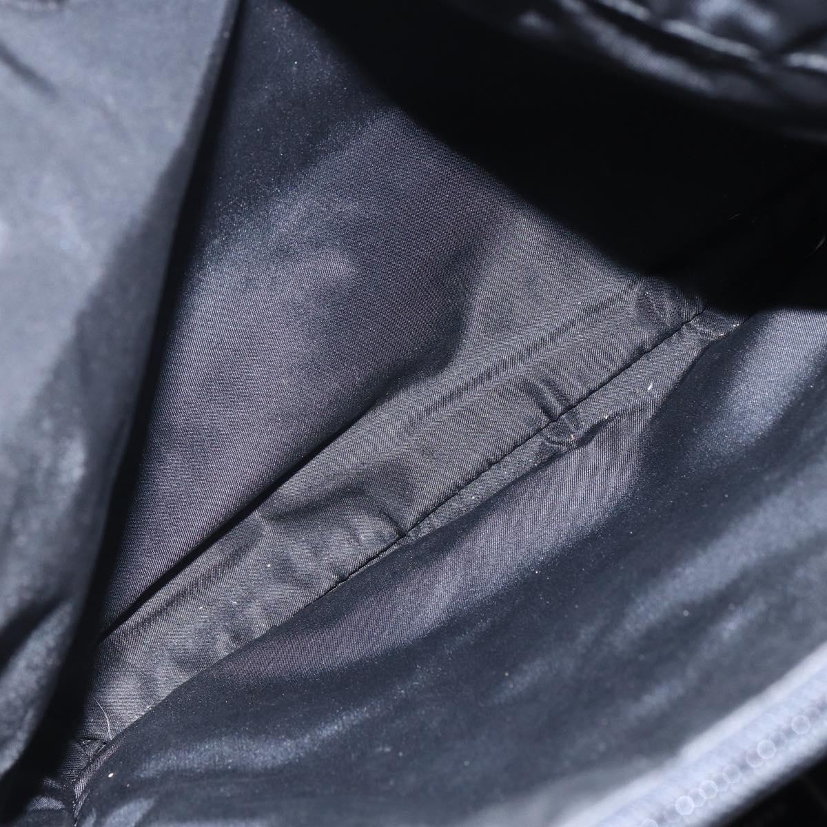 PRADA Hand Bag Nylon Black Silver Auth 148930