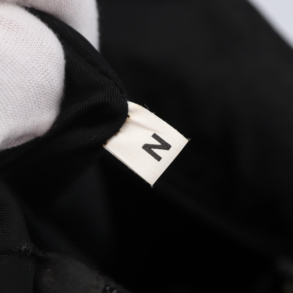 PRADA Hand Bag Nylon Black Silver Auth 148930