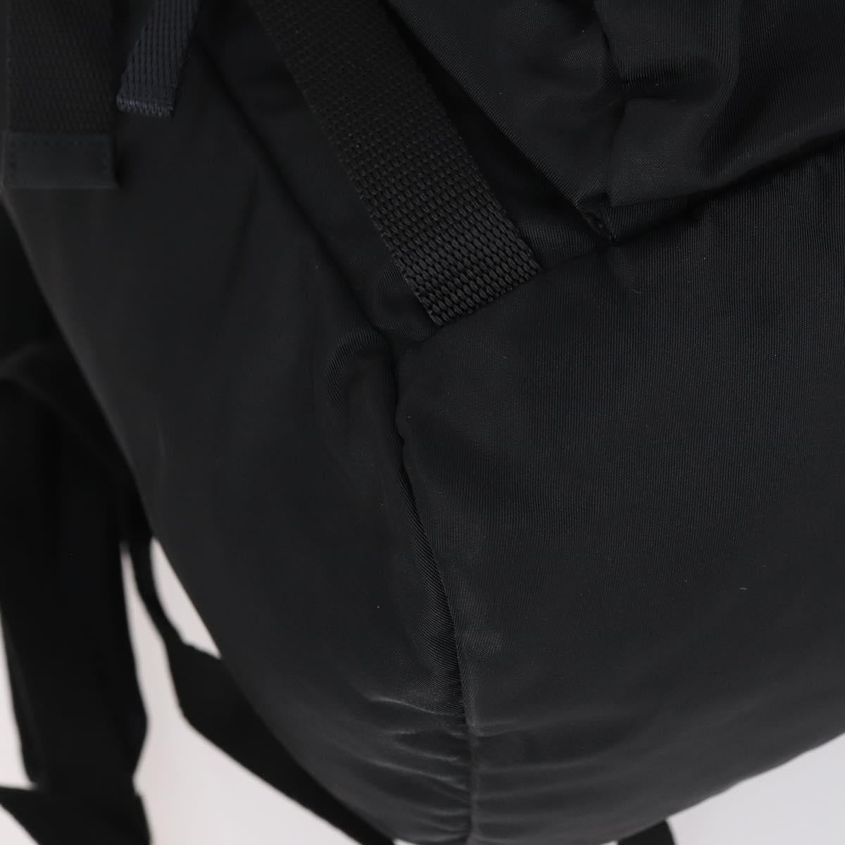 PRADA Backpack Nylon Black Silver Auth 148932