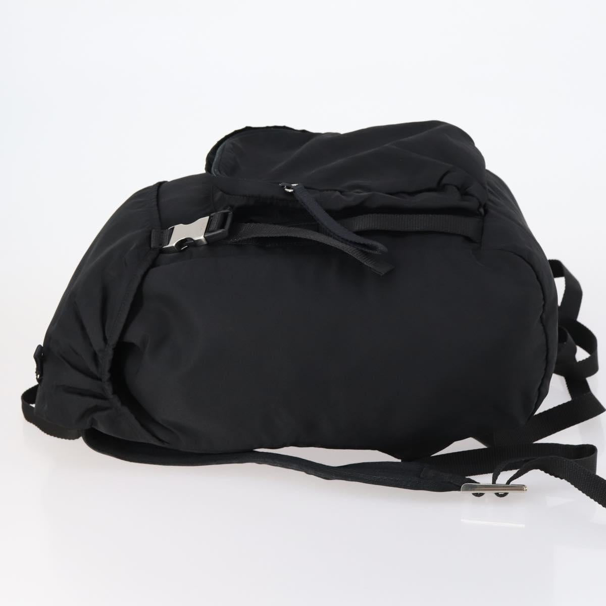 PRADA Backpack Nylon Black Silver Auth 148932
